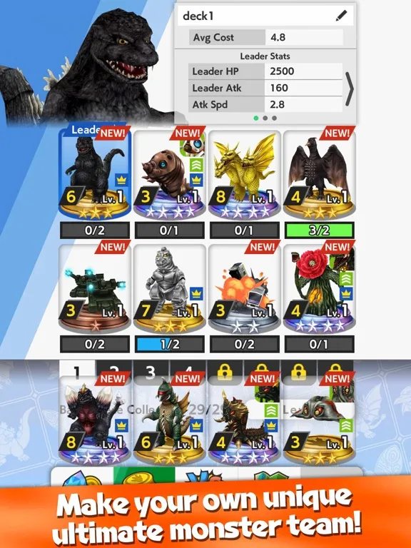 ภาพหน้าจอของ GODZILLA BATTLE LINE iPad 